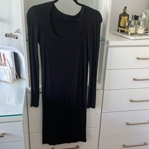 ATM Black Scoopneck long sleeve dress sz S